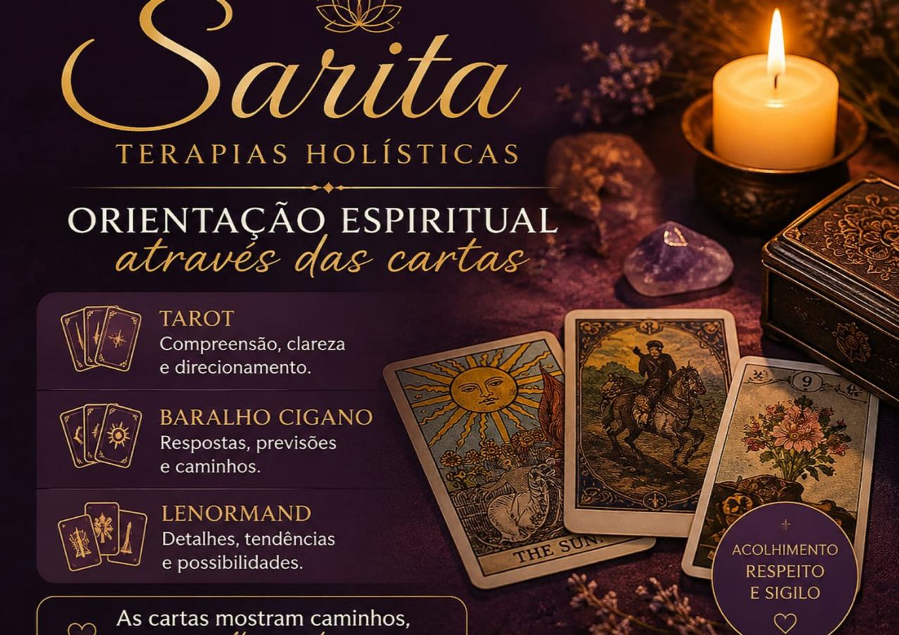 Sarita Terapias Holísticas  Orientação Espiritual Através Das Cartas  Presencial Ou Online